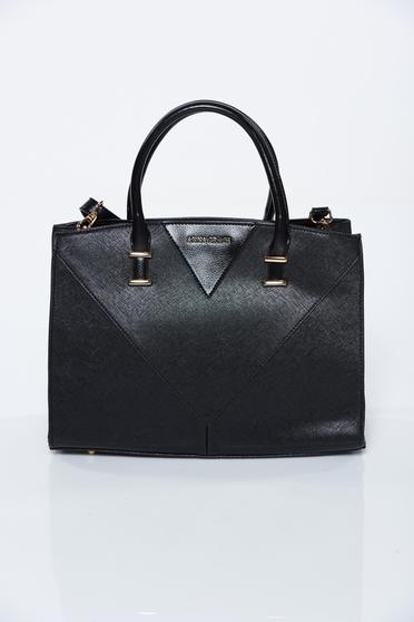 Black office bag from ecological leather