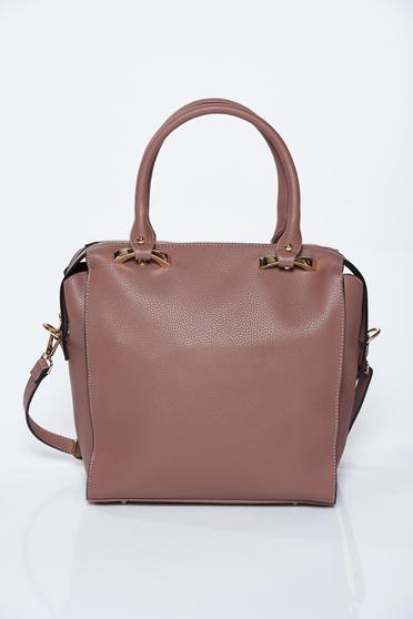 Brown casual bag from ecological leather