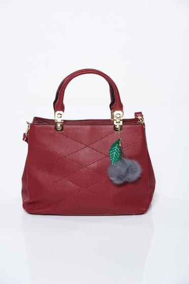 Burgundy office bag from ecological leather