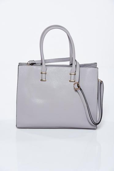 Grey office bag from ecological leather