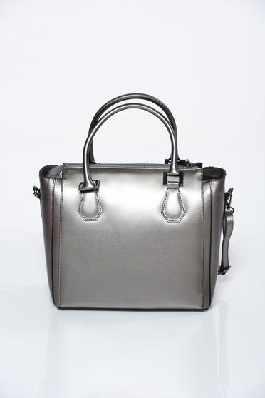 Grey bag office natural leather