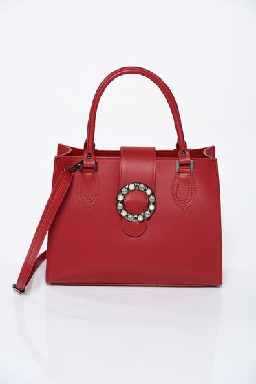 Red bag office natural leather