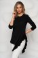 StarShinerS black women`s blouse asymmetrical from elastic fabric with ruffle details elegant flared with 3/4 sleeves 3 - StarShinerS.com