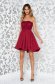 - Ana Radu burgundy dress from laced fabric voile fabric short cut cloche 1 - StarShinerS.com