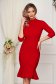 Rochie StarShinerS rosie eleganta cu un croi mulat din material elastic cu volanase la baza rochiei 1 - StarShinerS.ro
