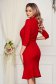 Rochie StarShinerS rosie eleganta cu un croi mulat din material elastic cu volanase la baza rochiei 3 - StarShinerS.ro