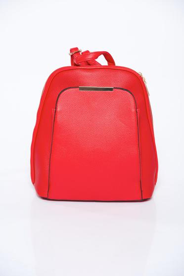 Red backpacks casual from ecological leather