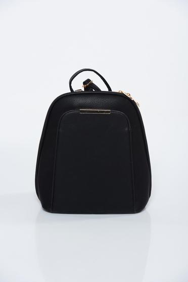 Black backpacks casual from ecological leather
