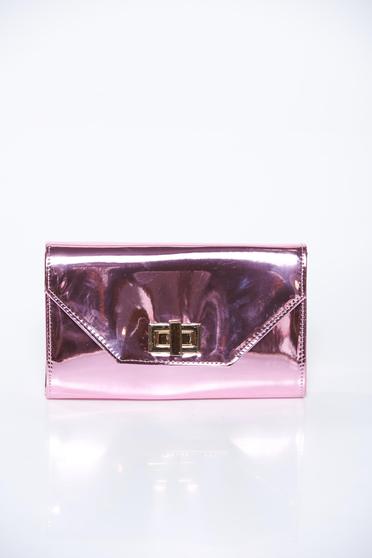 Pink bag elegant clutch from shiny fabric