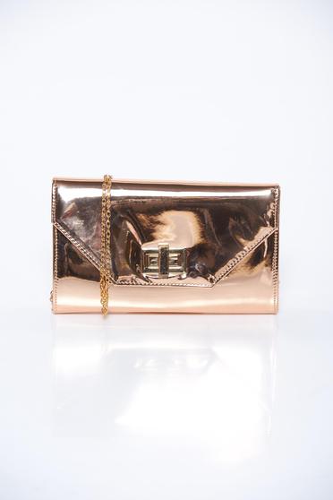 Gold bag elegant clutch from shiny fabric