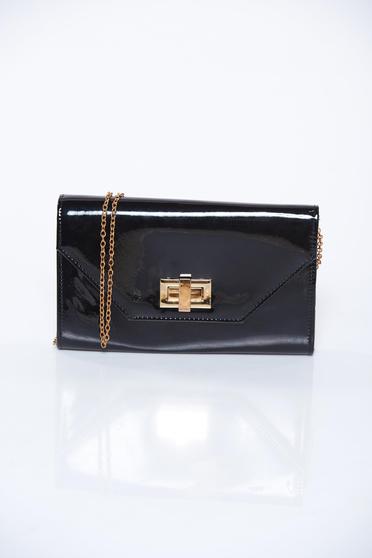 Black bag elegant clutch from shiny fabric