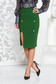 PrettyGirl darkgreen skirt office with inside lining pencil high waisted 1 - StarShinerS.com