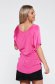 Pink t-shirt casual flared asymmetrical from satin fabric texture 2 - StarShinerS.com
