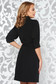 Artista black dress elegant with puffed sleeves accessorized with tied waistband from elastic fabric 2 - StarShinerS.com