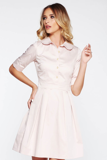 PrettyGirl rosa office cloche dress slightly elastic fabric with round collar