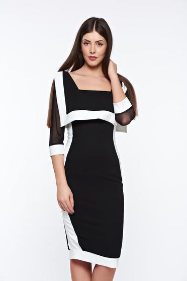 LaDonna black elegant pencil dress from elastic and fine fabric