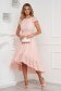 Lightpink dress midi asymmetrical cloche laced with butterfly sleeves - StarShinerS 1 - StarShinerS.com
