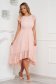 Lightpink dress midi asymmetrical cloche laced with butterfly sleeves - StarShinerS 2 - StarShinerS.com