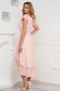 Lightpink dress midi asymmetrical cloche laced with butterfly sleeves - StarShinerS 3 - StarShinerS.com