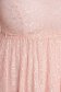 Rochie din dantela roz deschis midi in clos asimetrica cu maneci tip fluture - StarShinerS 4 - StarShinerS.ro
