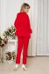 Pantaloni StarShinerS rosii office cu un croi drept din stofa usor elastica cu talie medie si buzunare 2 - StarShinerS.ro