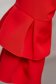 StarShinerS red office flared dress slightly elastic fabric with wrinkled sleeves 5 - StarShinerS.com