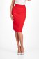 Red pencil type skirt made of slightly elastic fabric with high waist - StarShinerS 1 - StarShinerS.com