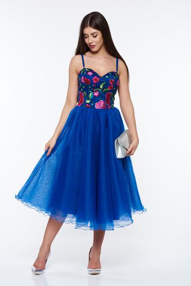 Artista blue occasional cloche dress with inside lining embroidered with push-up cups