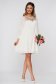 StarShinerS white embroidered flared dress with inside lining non-flexible thin fabric 5 - StarShinerS.com