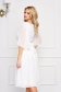 Rochie StarShinerS alba plisata de ocazie din voal captusita pe interior cu broderie in talie 2 - StarShinerS.ro