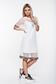 SunShine white casual flared dress transparent fabric with inside lining 3 - StarShinerS.com