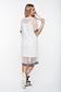 SunShine white casual flared dress transparent fabric with inside lining 2 - StarShinerS.com