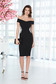 StarShinerS black pencil dress slightly elastic fabric with inside lining with crystal embellished details 4 - StarShinerS.com