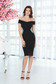 StarShinerS black pencil dress slightly elastic fabric with inside lining with crystal embellished details 3 - StarShinerS.com