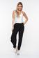 PrettyGirl black elegant trousers with medium waist airy fabric with pockets 3 - StarShinerS.com