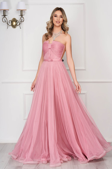 Ana Radu rosa luxurious dress with inside lining from tulle corset