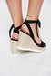 Black casual sandals from ecological leather braided platform details 3 - StarShinerS.com