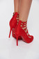 Red elegant with high heels sandals from ecological leather front cut-out design 3 - StarShinerS.com