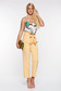 PrettyGirl yellow high waisted office trousers slightly elastic fabric with pockets 4 - StarShinerS.com