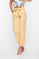 PrettyGirl yellow high waisted office trousers slightly elastic fabric with pockets 1 - StarShinerS.com