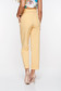 PrettyGirl yellow high waisted office trousers slightly elastic fabric with pockets 2 - StarShinerS.com