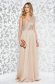 Rochie Ana Radu aurie de lux in clos din tesatura metalica cu luciu captusita pe interior accesorizata cu cordon 4 - StarShinerS.ro