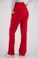 StarShinerS red casual flared trousers from elastic fabric with pockets with medium waist 2 - StarShinerS.com