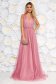 Ana Radu lightpink dress accessorized with tied waistband from tulle with deep cleavage with inside lining luxurious 3 - StarShinerS.com