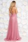 Ana Radu lightpink dress accessorized with tied waistband from tulle with deep cleavage with inside lining luxurious 2 - StarShinerS.com
