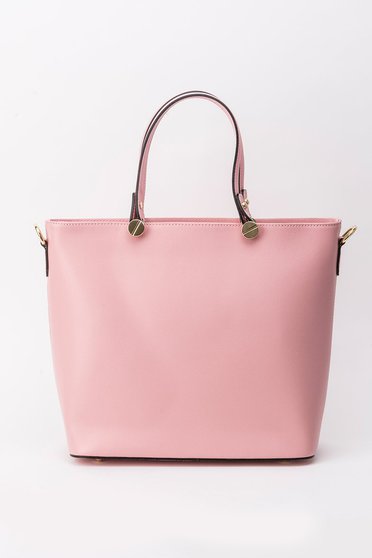 Geanta dama rosa office din piele naturala cu manere scurte