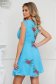 Rochie din voal albastra scurta in clos cu maneci scurte si imprimeu floral 2 - StarShinerS.ro