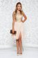 Cream occasional cloche dress from laced fabric with sequin embellished details 3 - StarShinerS.com