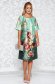 Rochie verde-deschis eleganta cu maneca scurta cu croi larg din material satinat cu imprimeu floral 3 - StarShinerS.ro