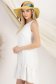 Rochie din georgette cu picouri alba scurta cu croi larg - StarShinerS 2 - StarShinerS.ro
